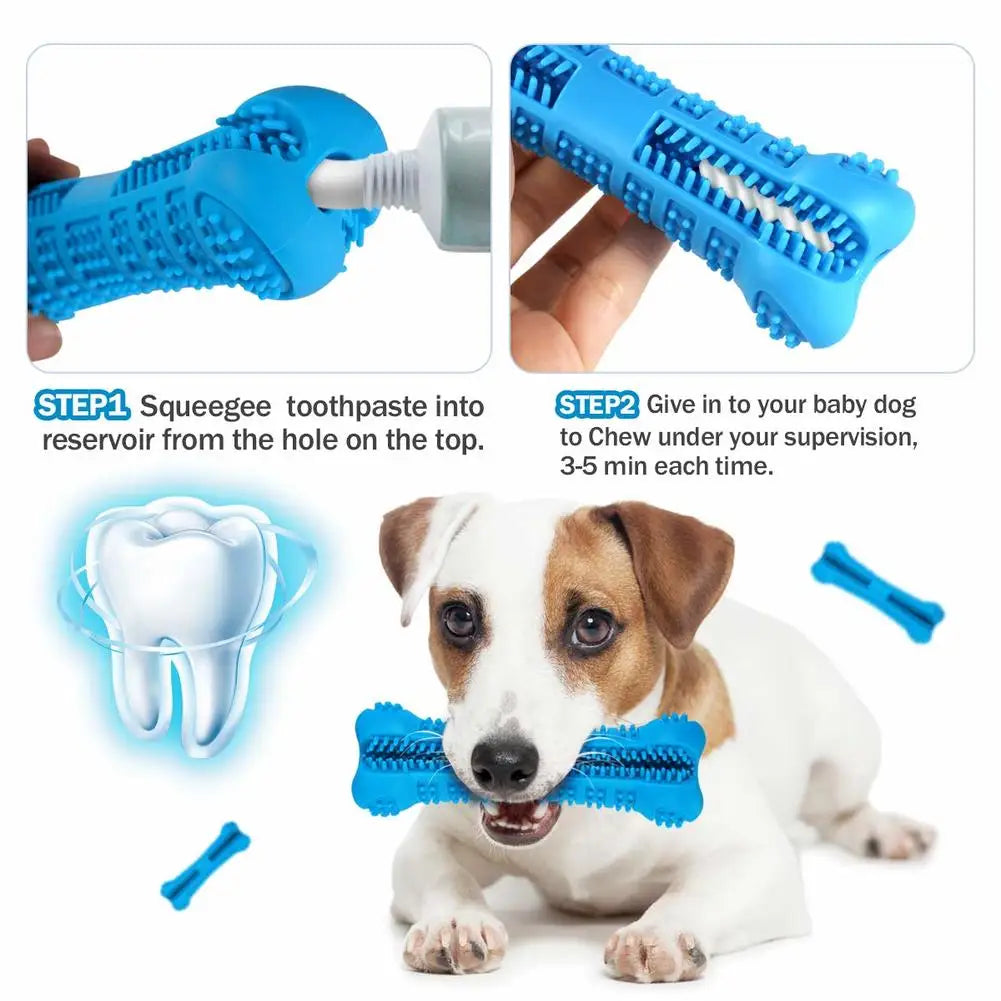 Transform Your Dog’s Smile – 360° Soft Rubber Toothbrush & Chew Toy