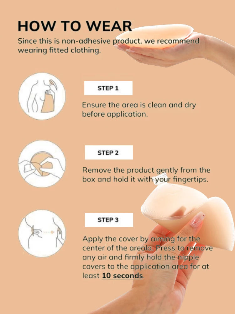 Women Reusable Silicone Bra Sticker Adhesive Invisible Bra Chest Patch Female Mango Patch Pad Strapless Underwear Silicone Bras