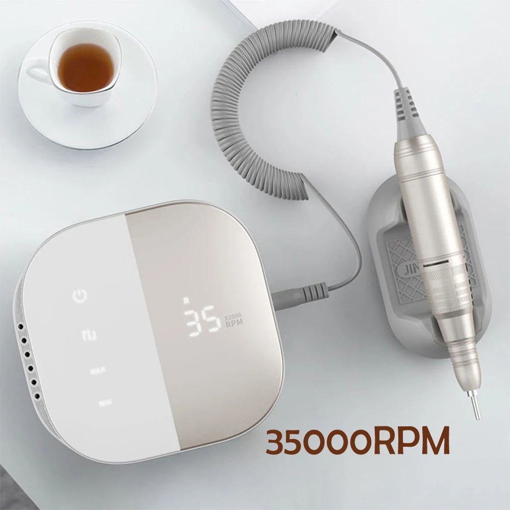 New Fashion Nail Drill 35000 RPM HD Display Touch Screen Electric Drill Machine for Nails Nail Sander Professional Manicure Set