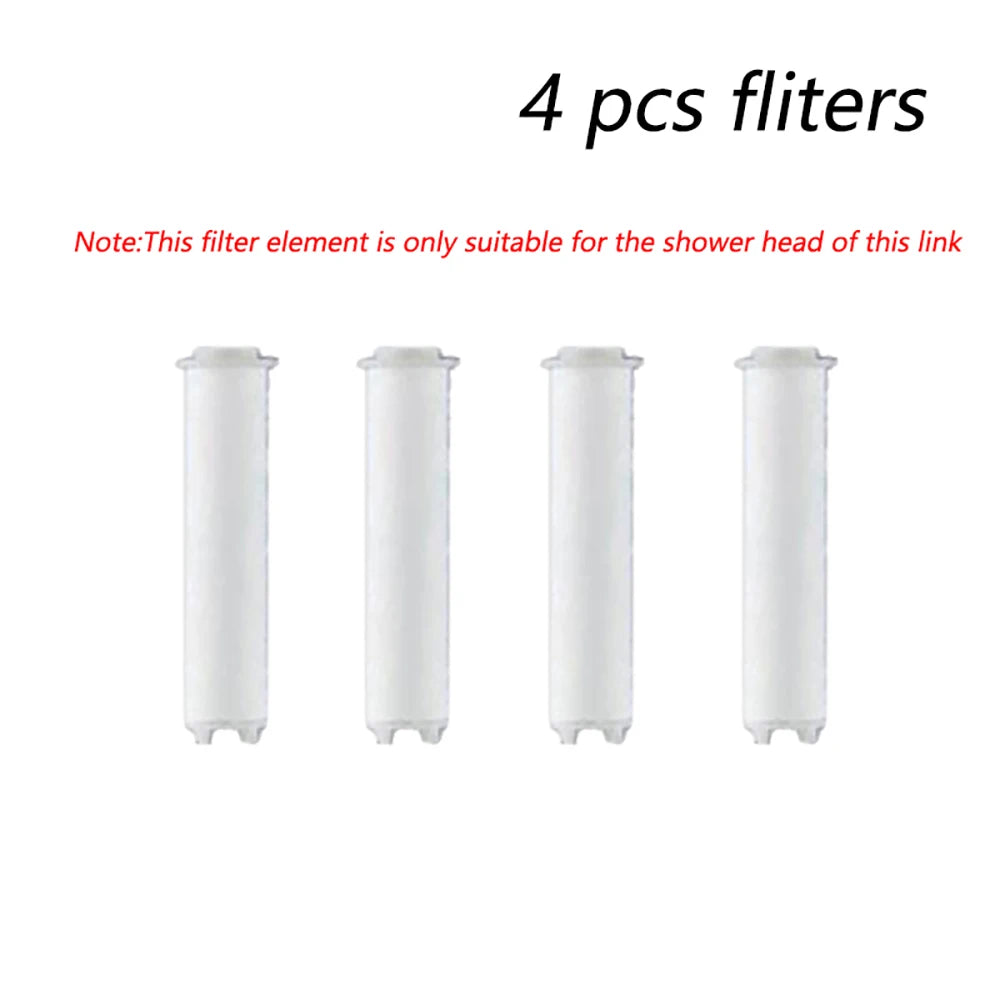 4 Modes Handheld Shower Head with Brush Cotton Filters One-click Stop Water Saving High Pressure Showerhead for Bathroom