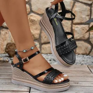2025 Women’s Wedges Sandals – Elegant Platform Open-Toe High Heels