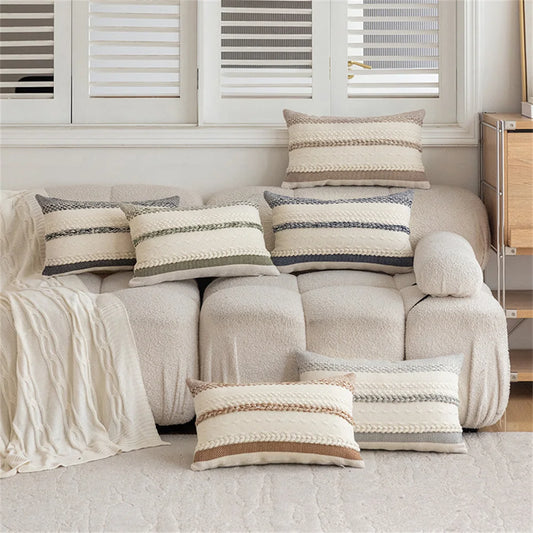 Elegant Stripe Throw Pillowcase – Light Luxury for Home &amp; Car Décor