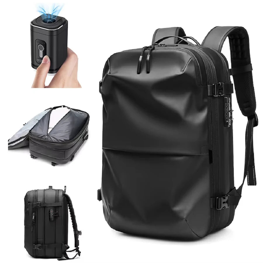 Travel Vacuum Compression Backpack with Electric Pump – Expandable, Waterproof &amp; Fashionable