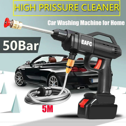 50Bar Portable Wireless High Pressure Car Washer Home Wash Cleaner Machine Water Gun Cordless High Pressure for Makita Battery