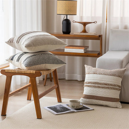 Elegant Stripe Throw Pillowcase – Light Luxury for Home &amp; Car Décor