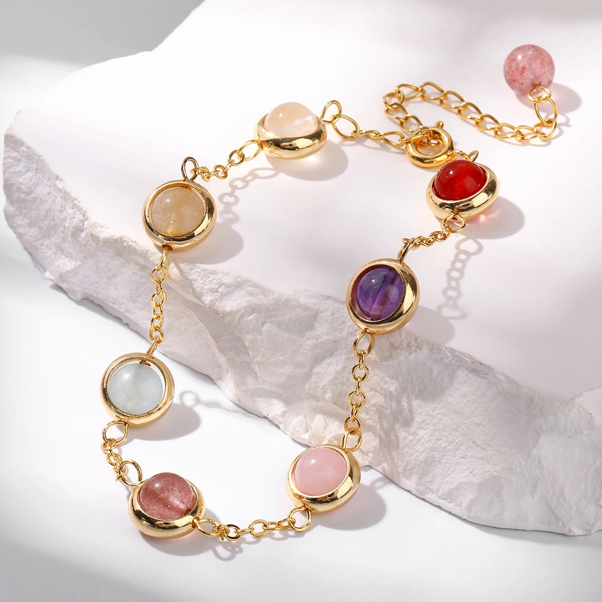 Colorful Crystal Lucky Bracelet – Charming Unisex Stainless Steel Jewelry