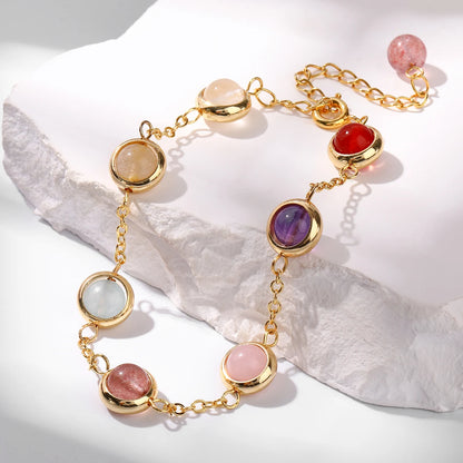 Colorful Crystal Lucky Bracelet – Charming Unisex Stainless Steel Jewelry