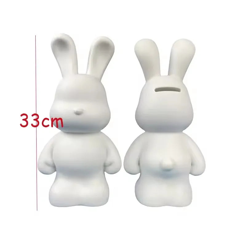 Creative Fluid Bear Handmade DIY Painting Violent Bear Sculpture White Mold Doll Figurine Toys Animal Bear Home Decor Ornaments
