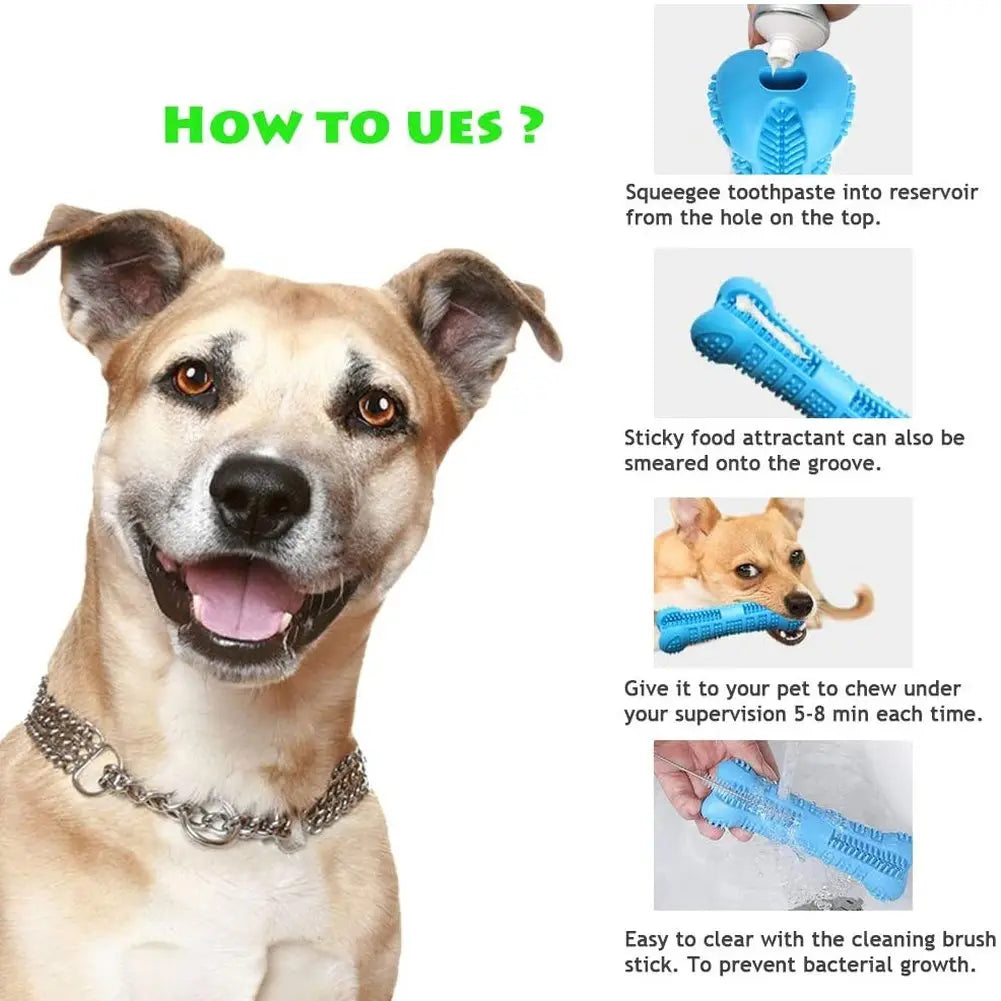 Transform Your Dog’s Smile – 360° Soft Rubber Toothbrush & Chew Toy