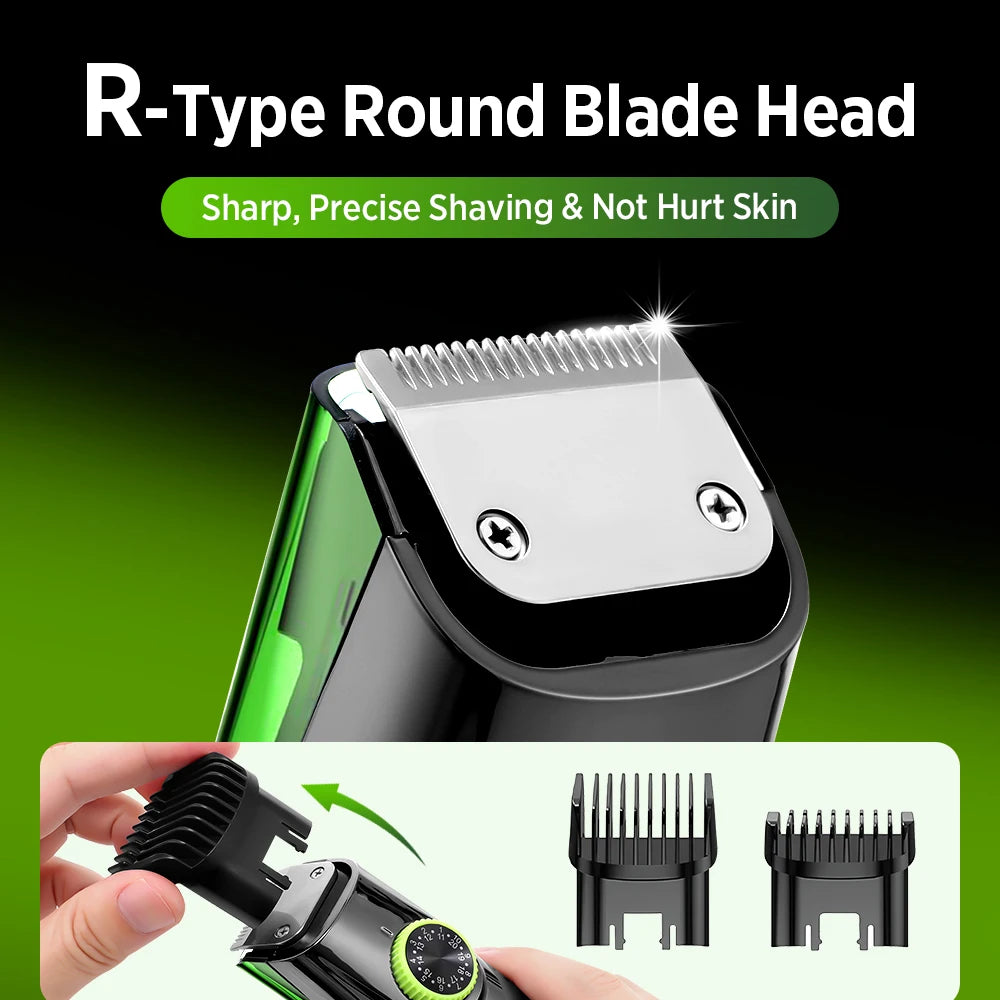 Cordless Vacuum Beard Trimmer Rechargeable Electric Shaver For Man Rechargeable Waterproof  Dry Wet Men's Razor Mustache Trimmer
