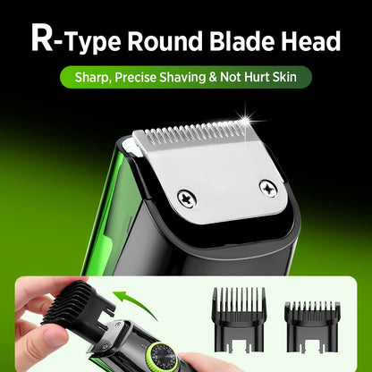 Cordless Vacuum Beard Trimmer Rechargeable Electric Shaver For Man Rechargeable Waterproof  Dry Wet Men's Razor Mustache Trimmer