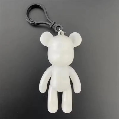 Creative Fluid Bear Handmade DIY Painting Violent Bear Sculpture White Mold Doll Figurine Toys Animal Bear Home Decor Ornaments
