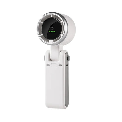 2025 New Hand-held LED Display 180 Degree Folding Desktop Mini Fan Hanging Neck Outdoor Folding High-speed Powerful Turbo Fan