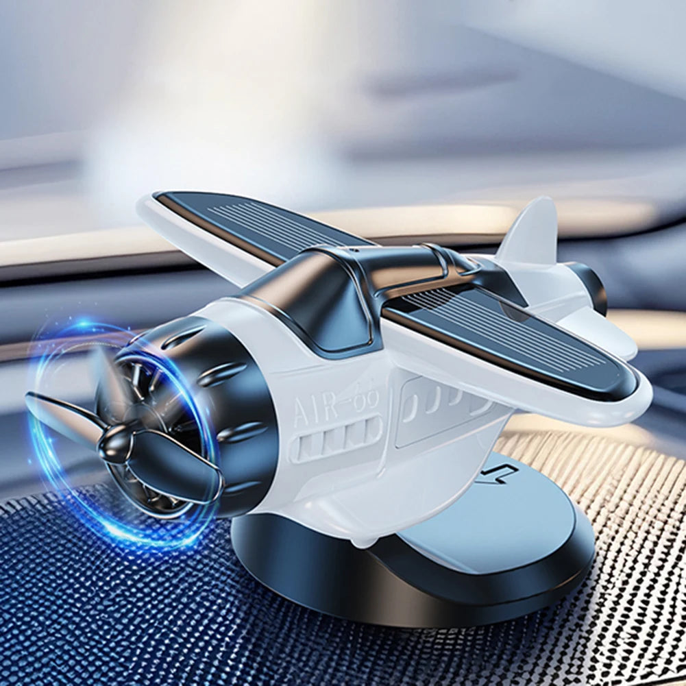 Rotating Fighter Decoration Car Solar Decoration Car Decoration Solar Powered Propeller Fighter with Unique Design