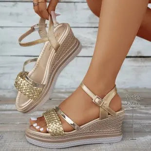 2025 Women’s Wedges Sandals – Elegant Platform Open-Toe High Heels