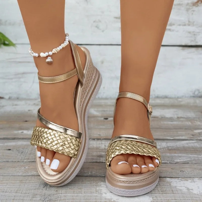 2025 Women’s Wedges Sandals – Elegant Platform Open-Toe High Heels