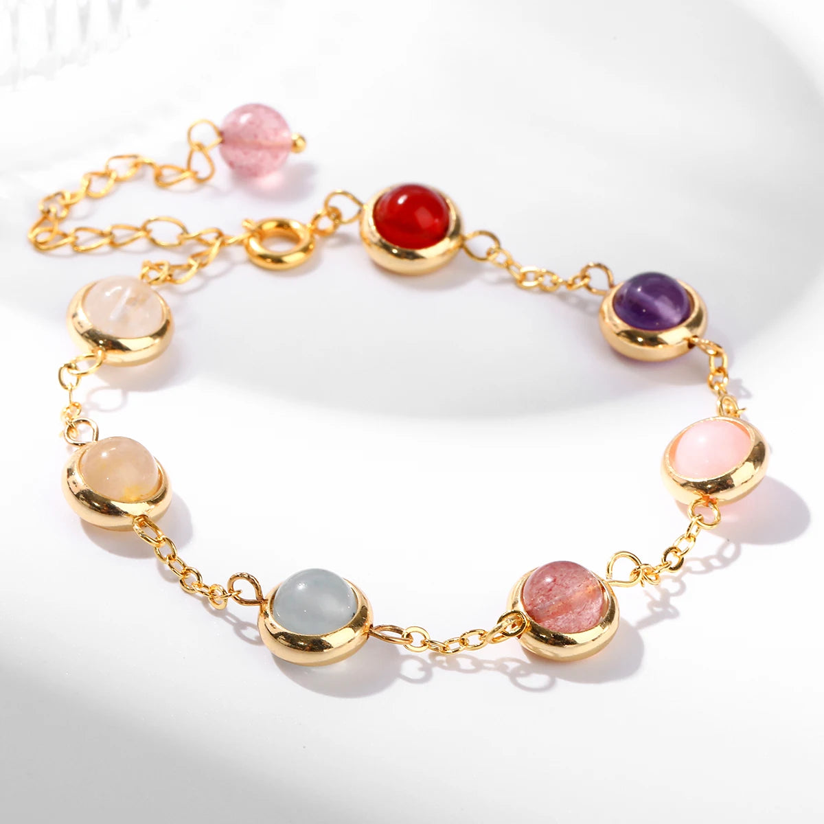 Colorful Crystal Lucky Bracelet – Charming Unisex Stainless Steel Jewelry