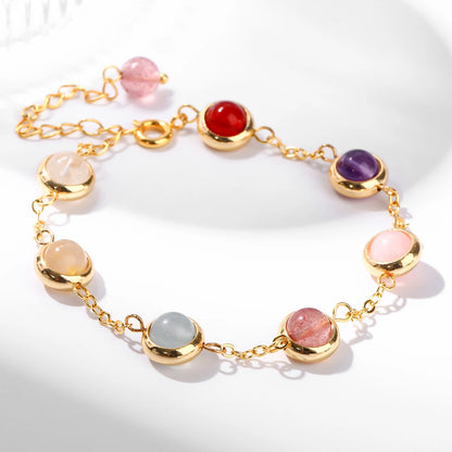 Colorful Crystal Lucky Bracelet – Charming Unisex Stainless Steel Jewelry