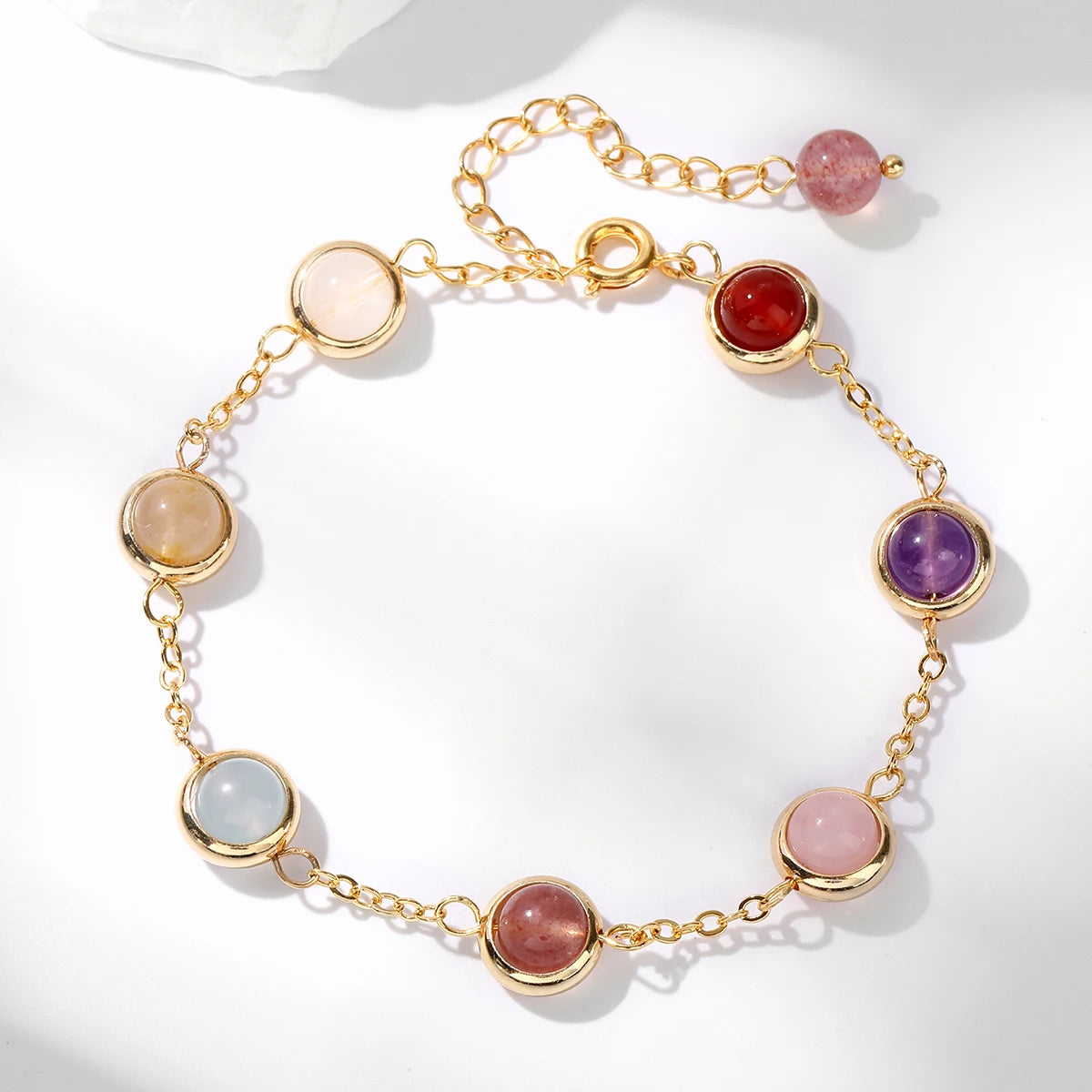 Colorful Crystal Lucky Bracelet – Charming Unisex Stainless Steel Jewelry