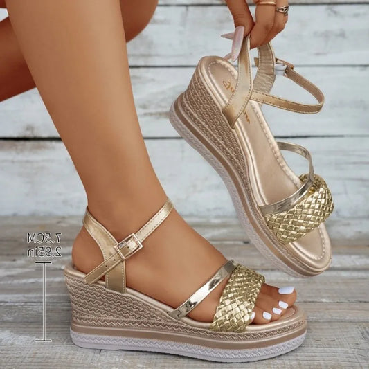 2025 Women’s Wedges Sandals – Elegant Platform Open-Toe High Heels