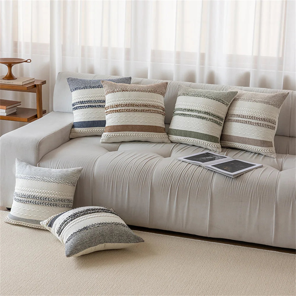 Elegant Stripe Throw Pillowcase – Light Luxury for Home &amp; Car Décor