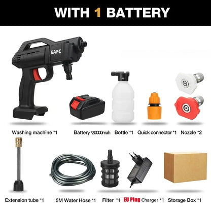 50Bar Portable Wireless High Pressure Car Washer Home Wash Cleaner Machine Water Gun Cordless High Pressure for Makita Battery