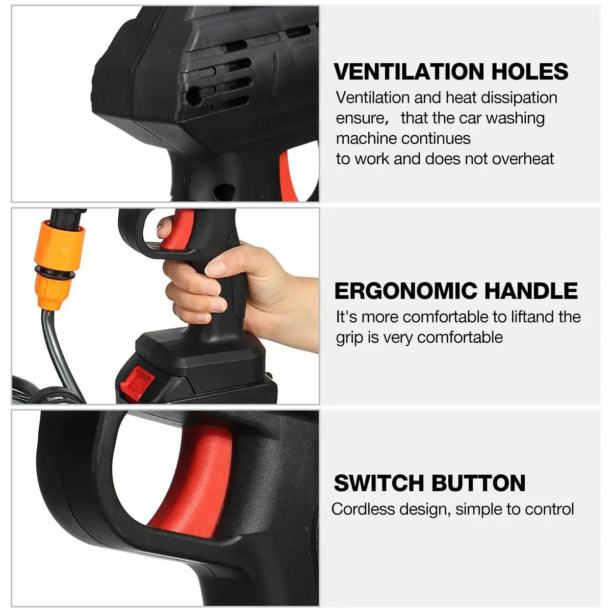 50Bar Portable Wireless High Pressure Car Washer Home Wash Cleaner Machine Water Gun Cordless High Pressure for Makita Battery